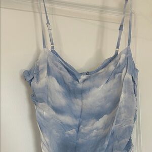 WeWoreWhat Blue and White Cloud Print Mini Dress